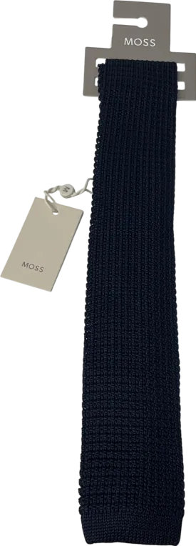 Moss Bros Blue Knitted Silk Tie One Size