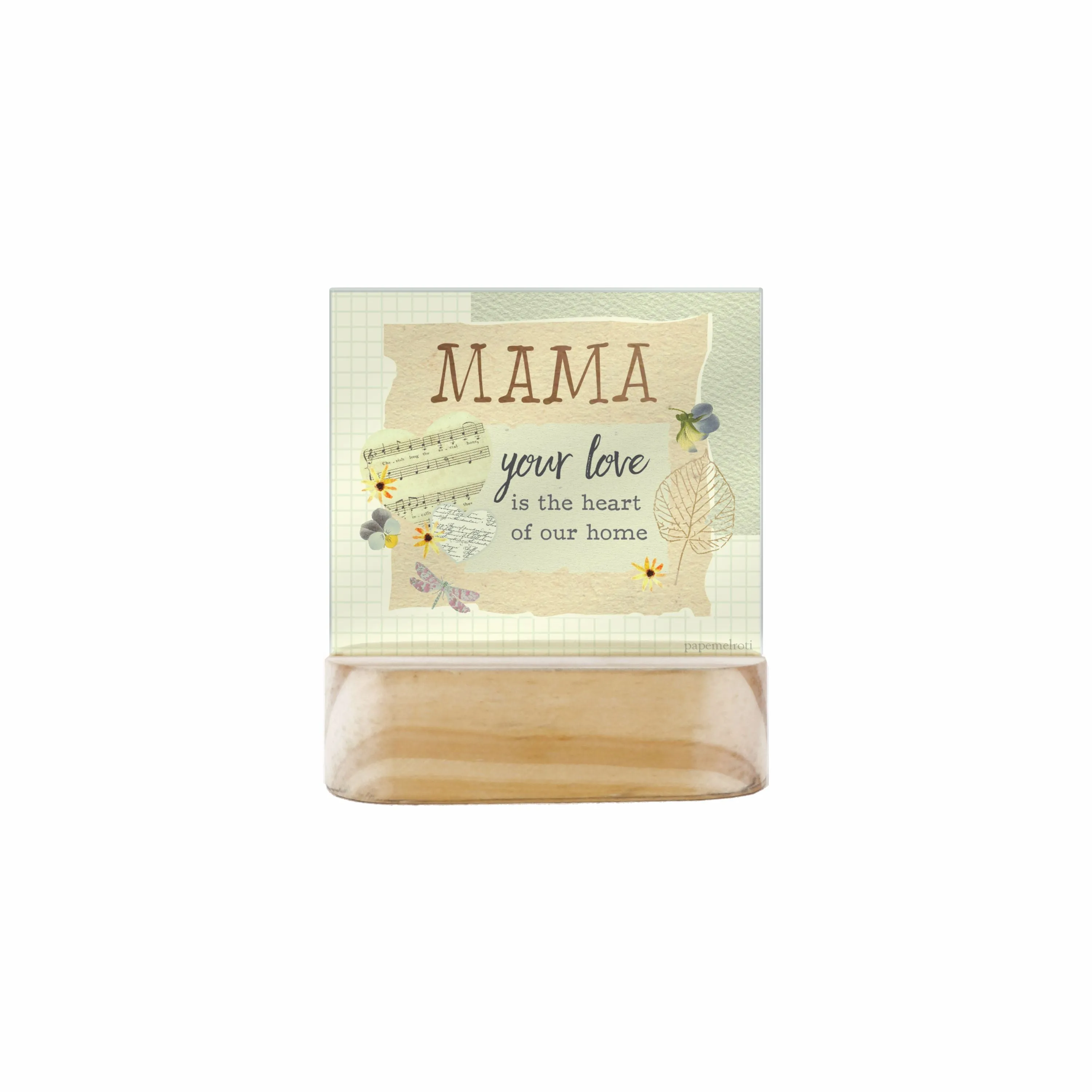 Mother Curved Stand Glass Plaque