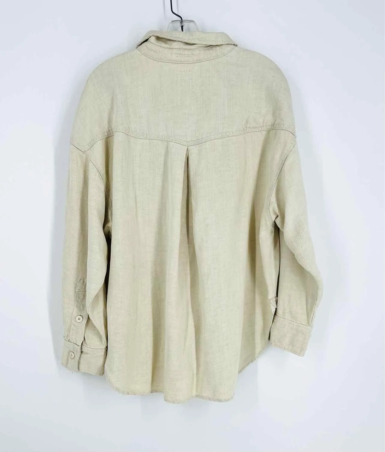 Mother Size L Cream Pocket Linen Blend Designer Blouse