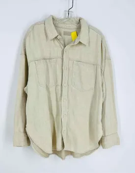 Mother Size L Cream Pocket Linen Blend Designer Blouse