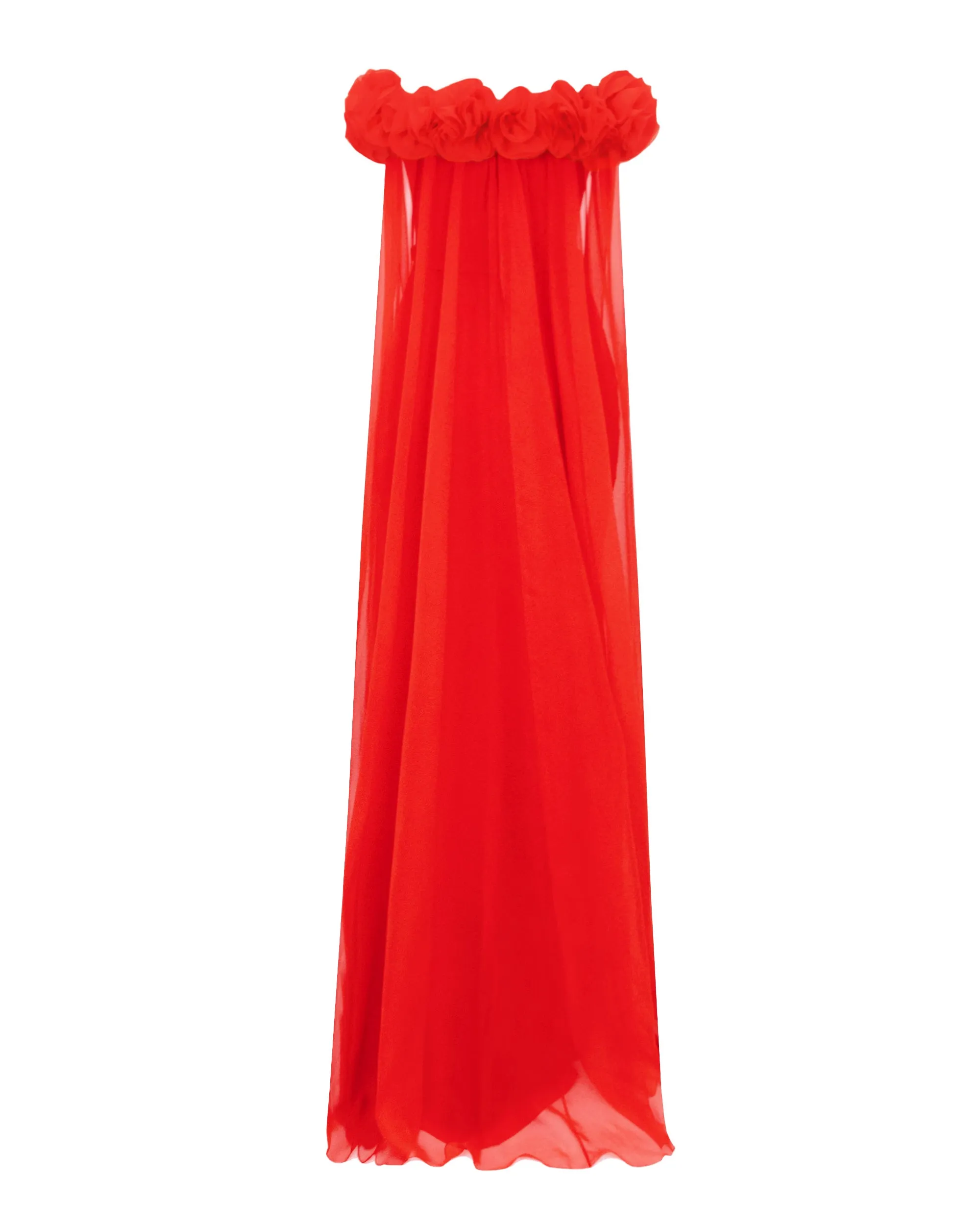 Off-The-Shoulders With Flower Embellisment Dress