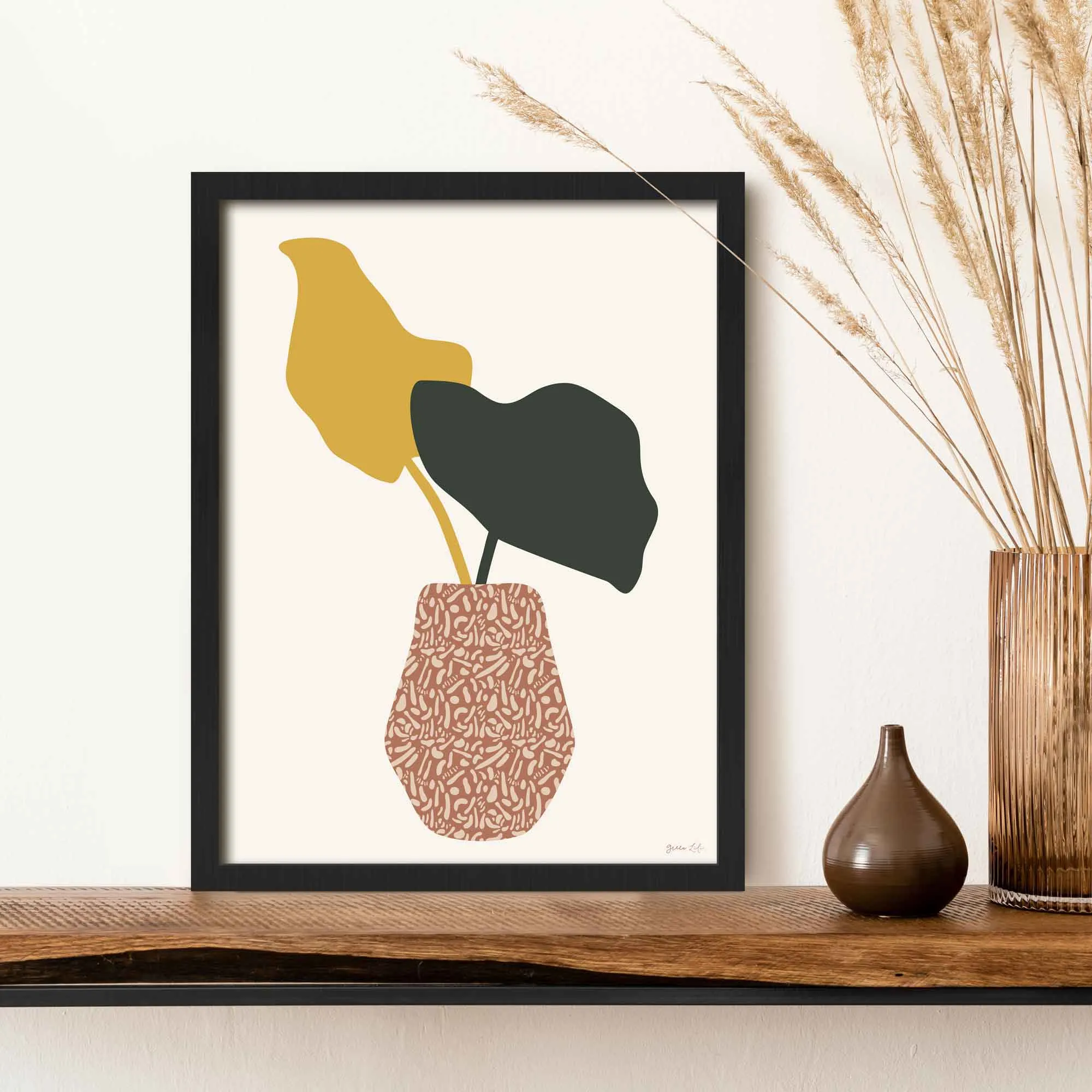 Palm Leaves In A Pot Print