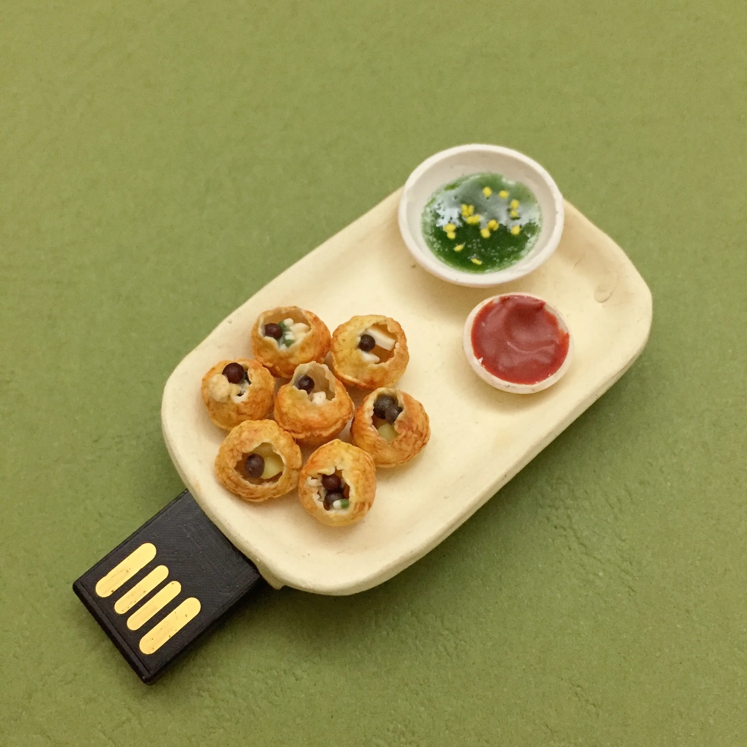 Pani Puri Miniature Novelty Pen Drive