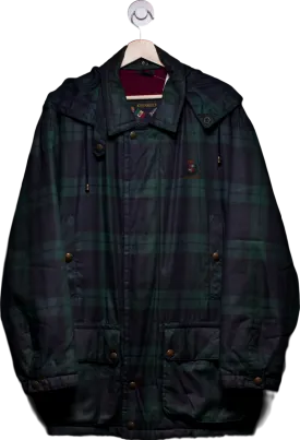 Paul & Shark Navy Blue/ Green Plaid Embroidered Climate Control Jacket UK XL