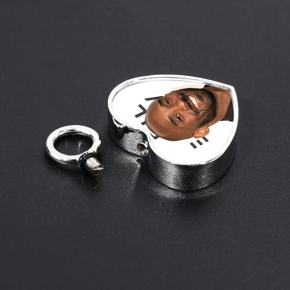 Personalized 14k Photo Cremation Urn Necklace for Ashes With Filling Tool- Custom Engraving Heart Pendant Memorial Keepsake 14k Gold Jewelry