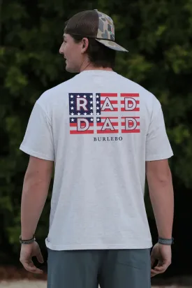 Rad American Dad S/S- Heather Ash Grey- Burlebo
