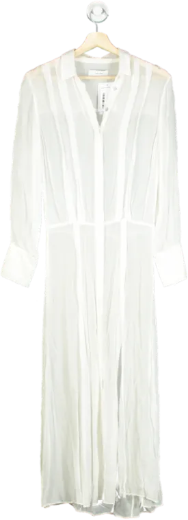 Reiss White Long Sleeve Shirt Dress UK 4