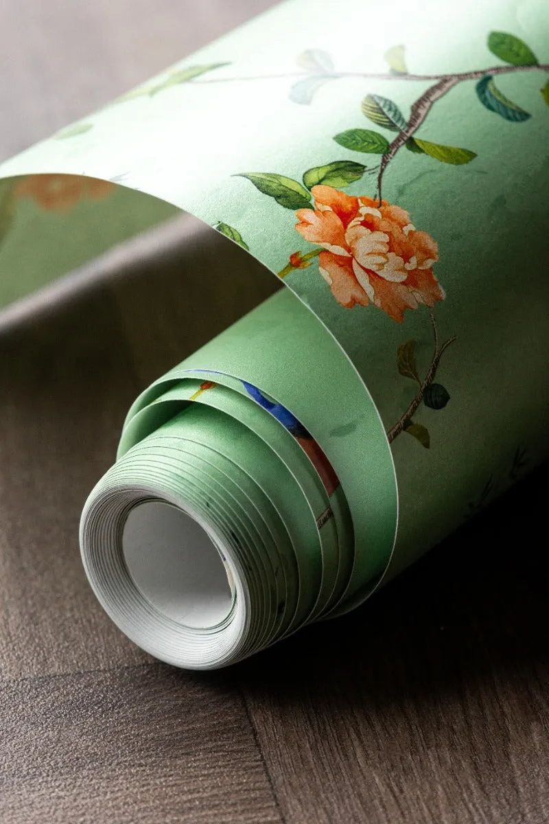 Rockett St George Modern Chinoiserie Green Tea Wallpaper
