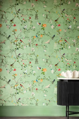 Rockett St George Modern Chinoiserie Green Tea Wallpaper