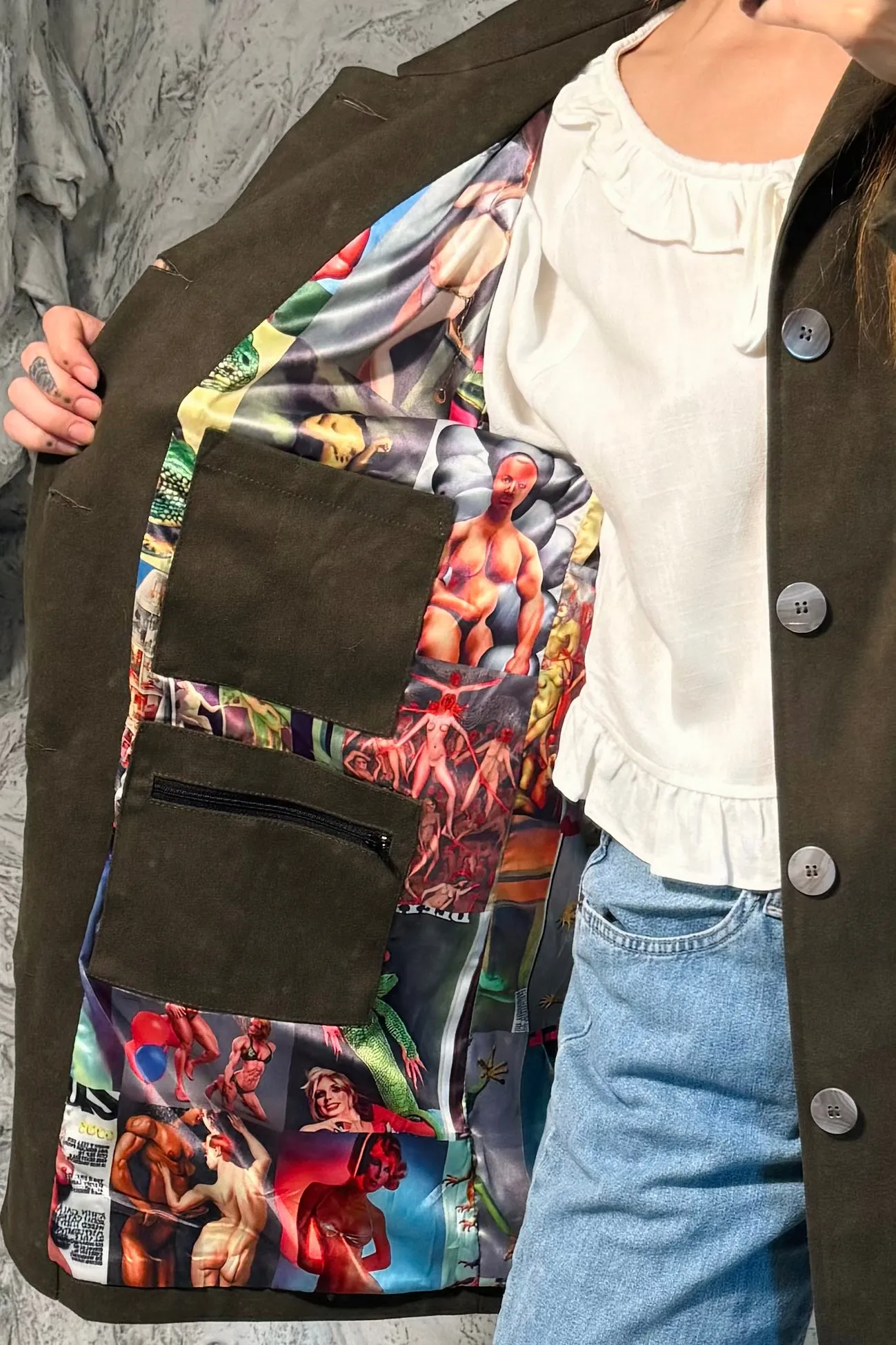 SAMPLE #229 - M Green Pockets Jacket