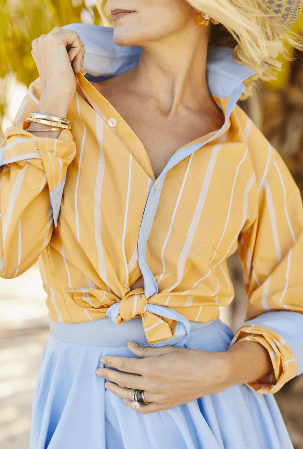SAMPLE - Dad Shirt - Clementine Stripe