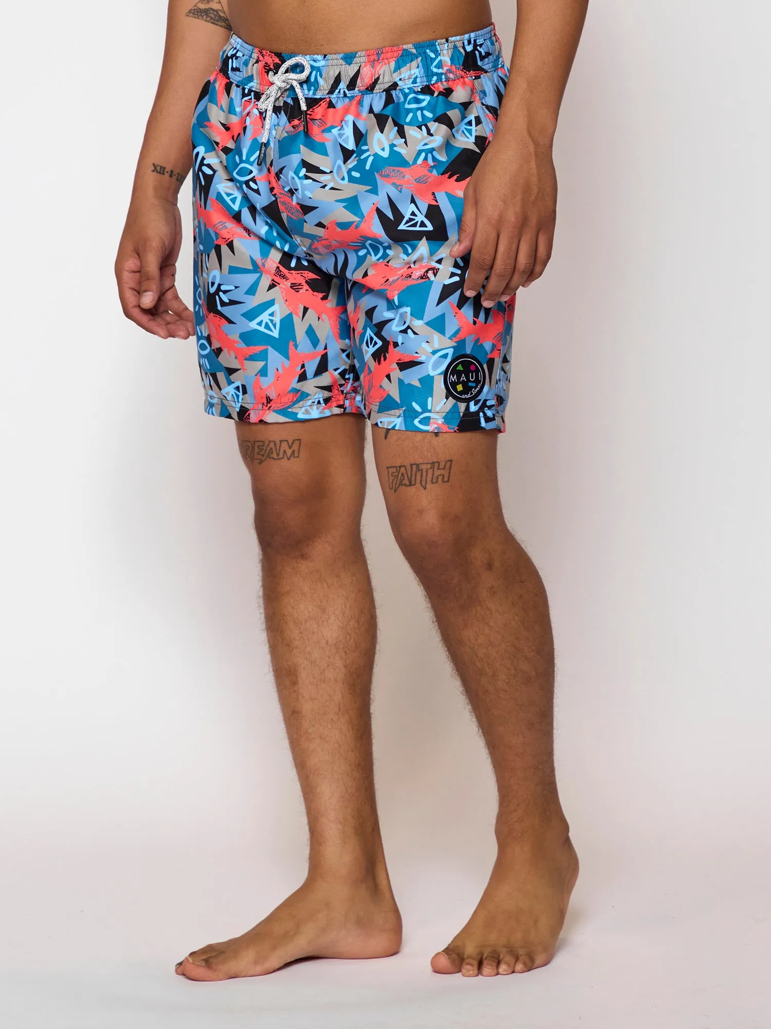 Shark Tank Pool Shorts in Coral