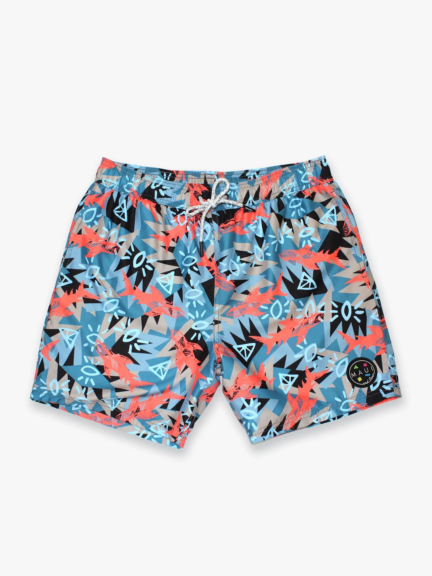 Shark Tank Pool Shorts in Coral