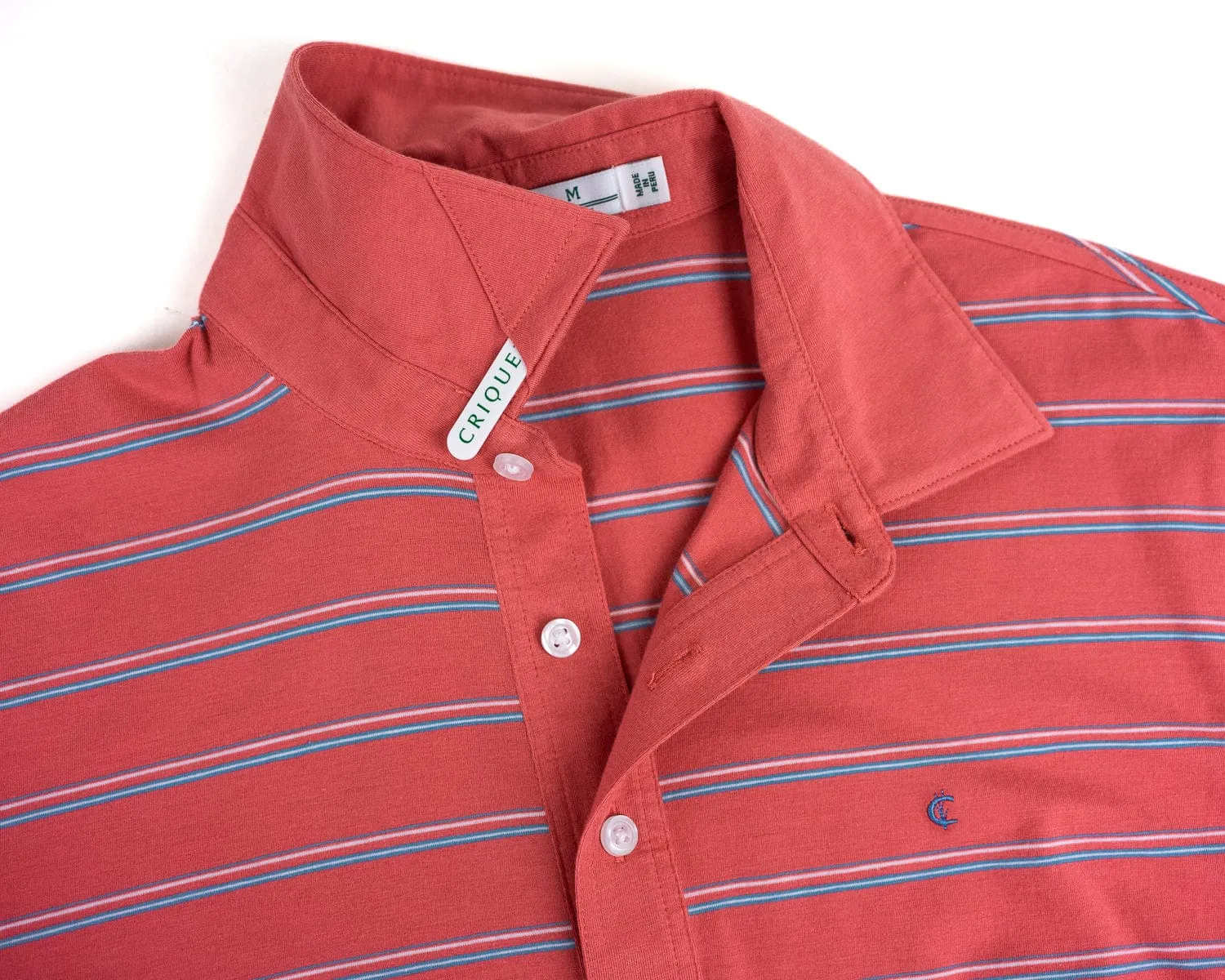 Slim Fit Top-Shelf Range Polo - Newton Stripe - Brick