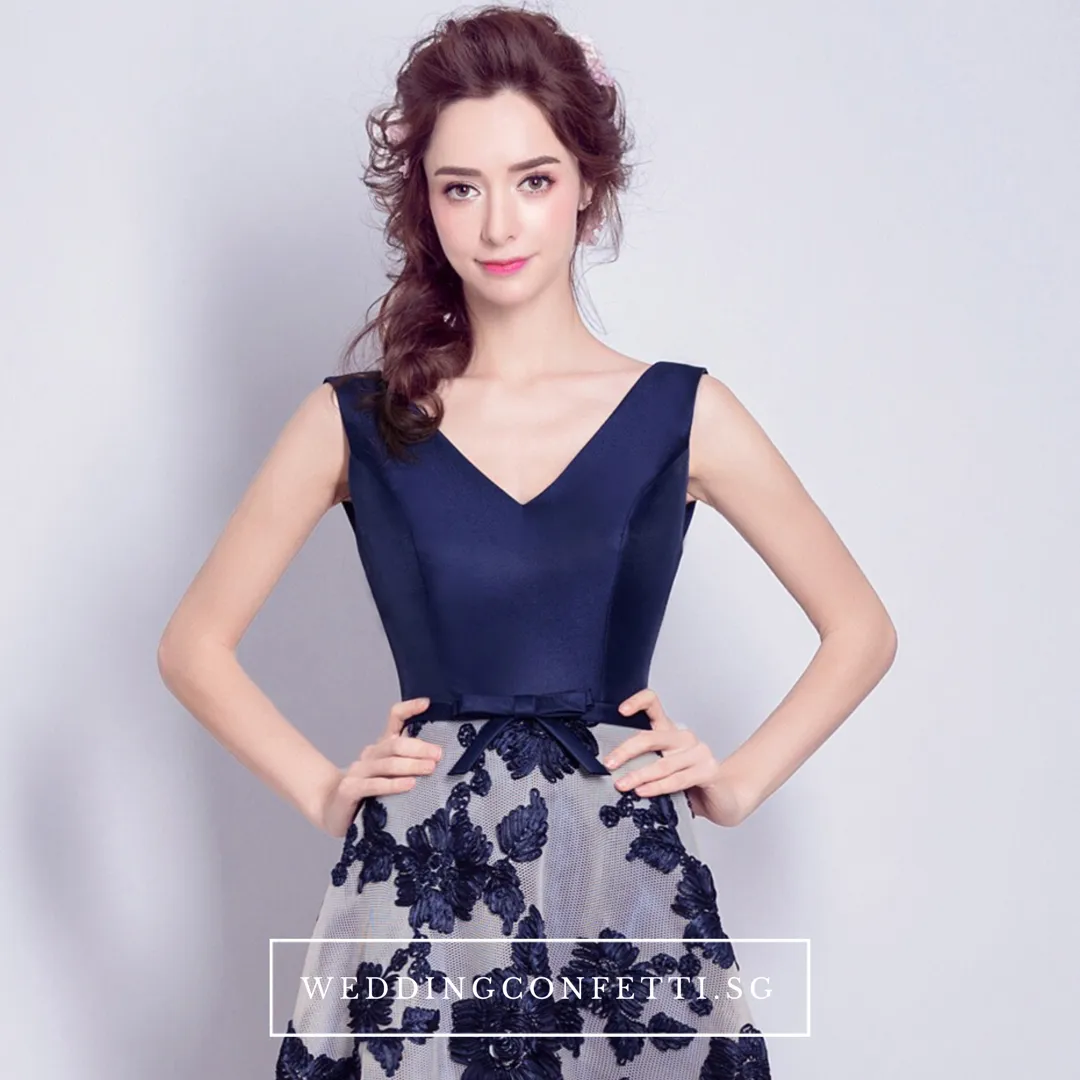 The Joanna Blue/Red Lace Sleeveless Gown