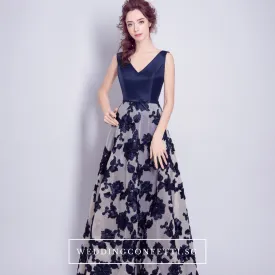 The Joanna Blue/Red Lace Sleeveless Gown