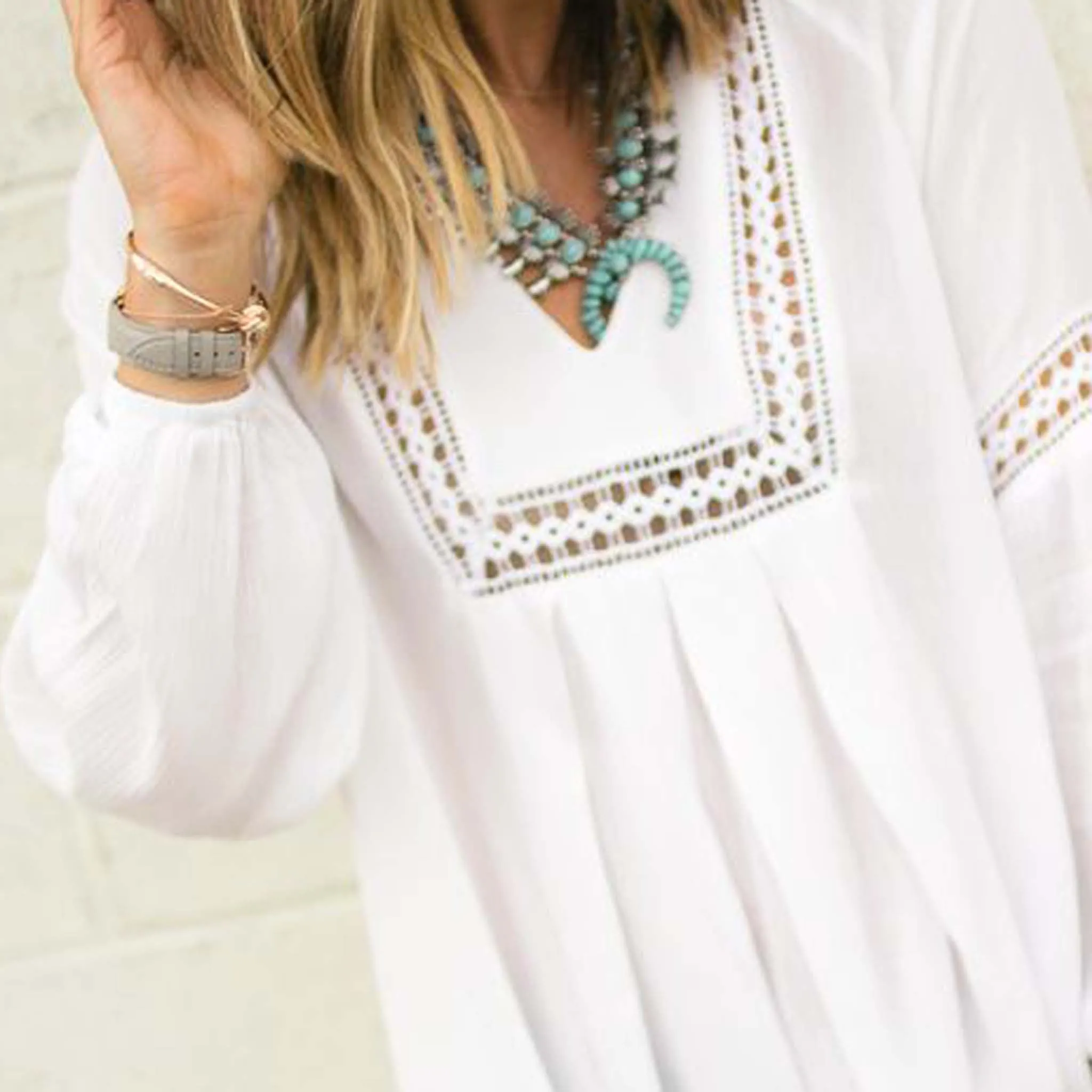 The Snowy Lace Blouse