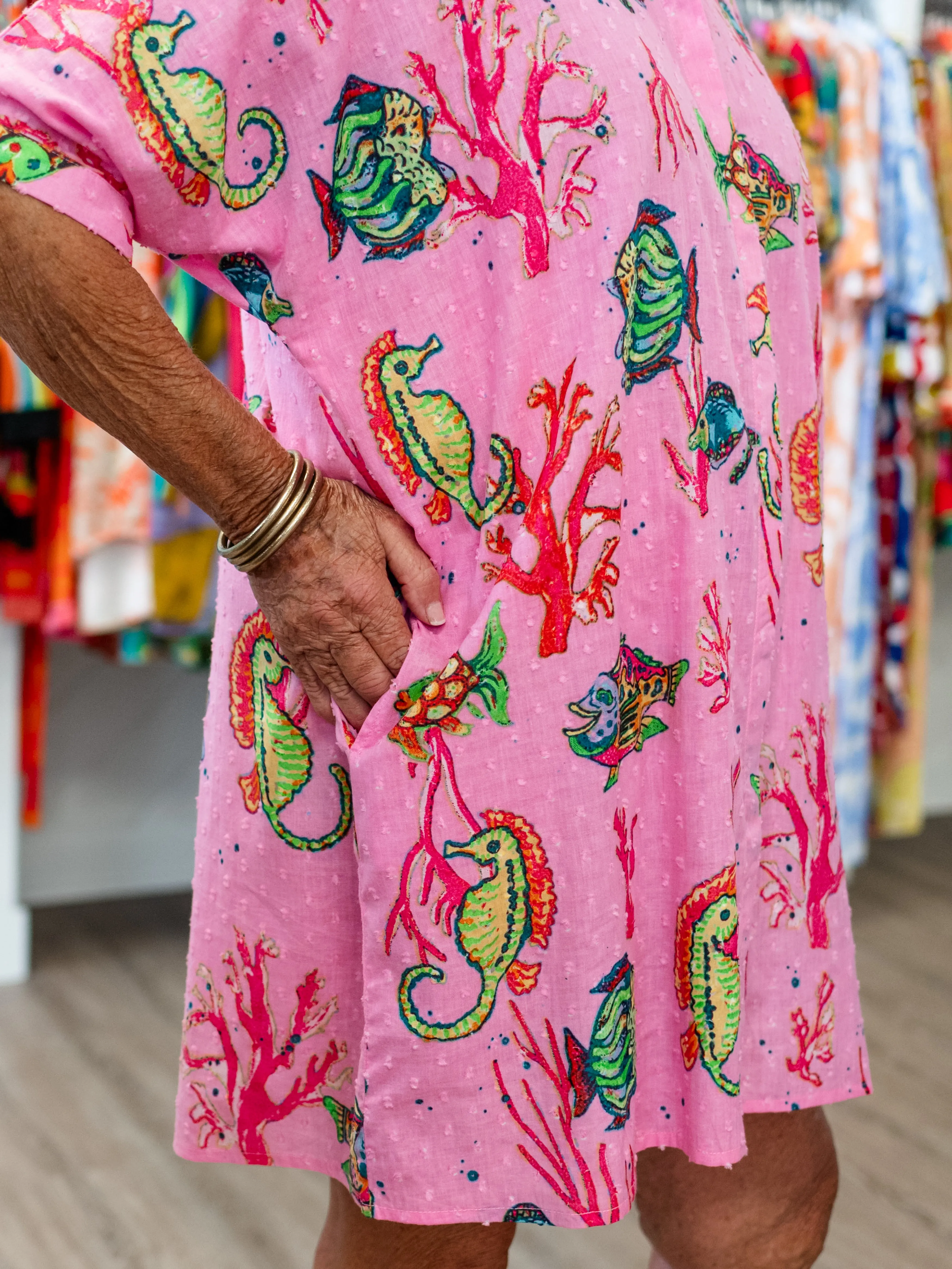 Valencia Shirt Dress Sealife Pink by Moda Posa