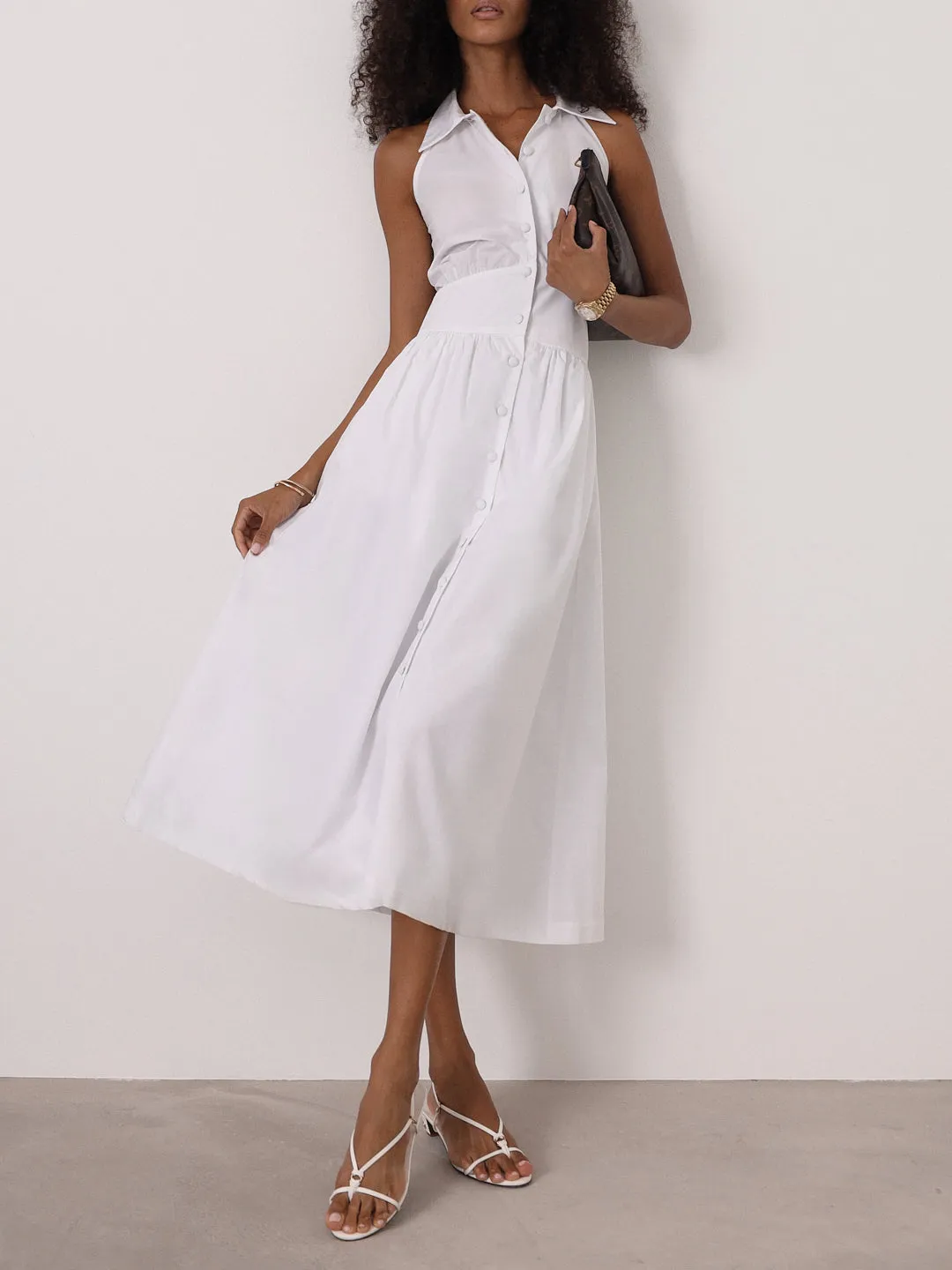 Viera Timeless Shirt Dress | White
