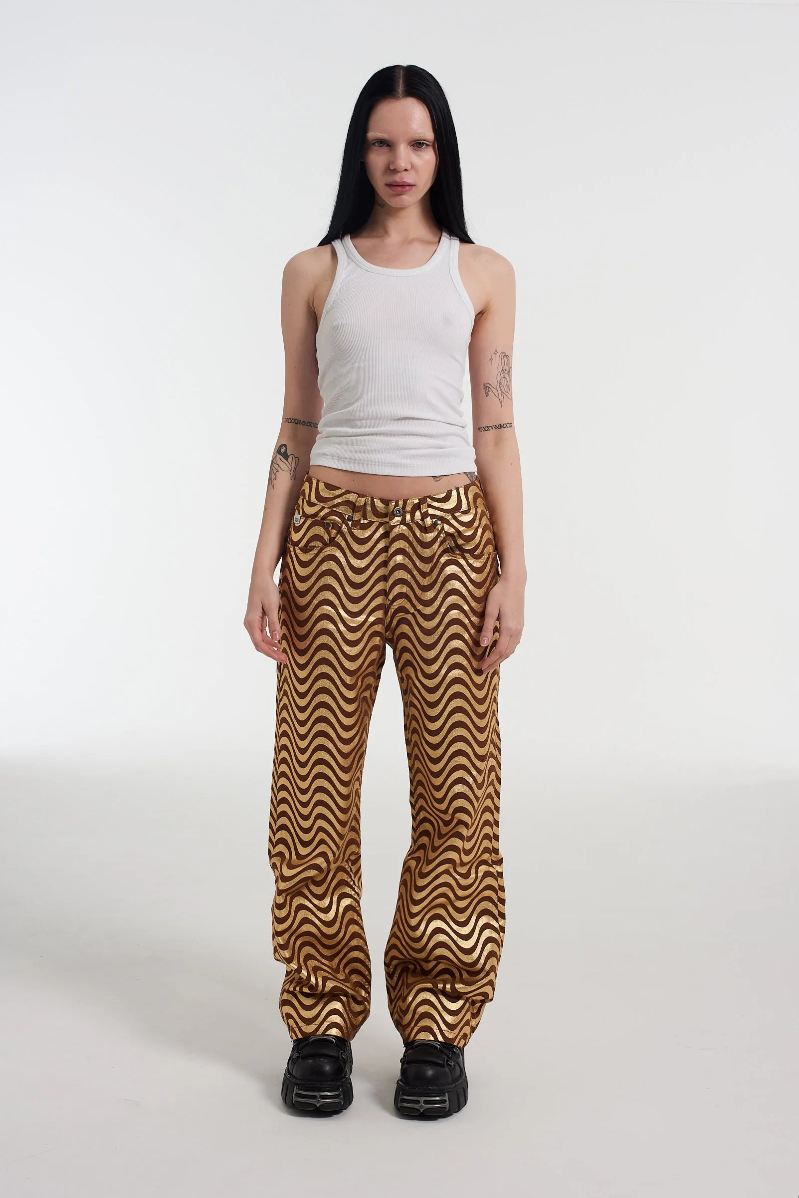Wave Jean Gold & Brown