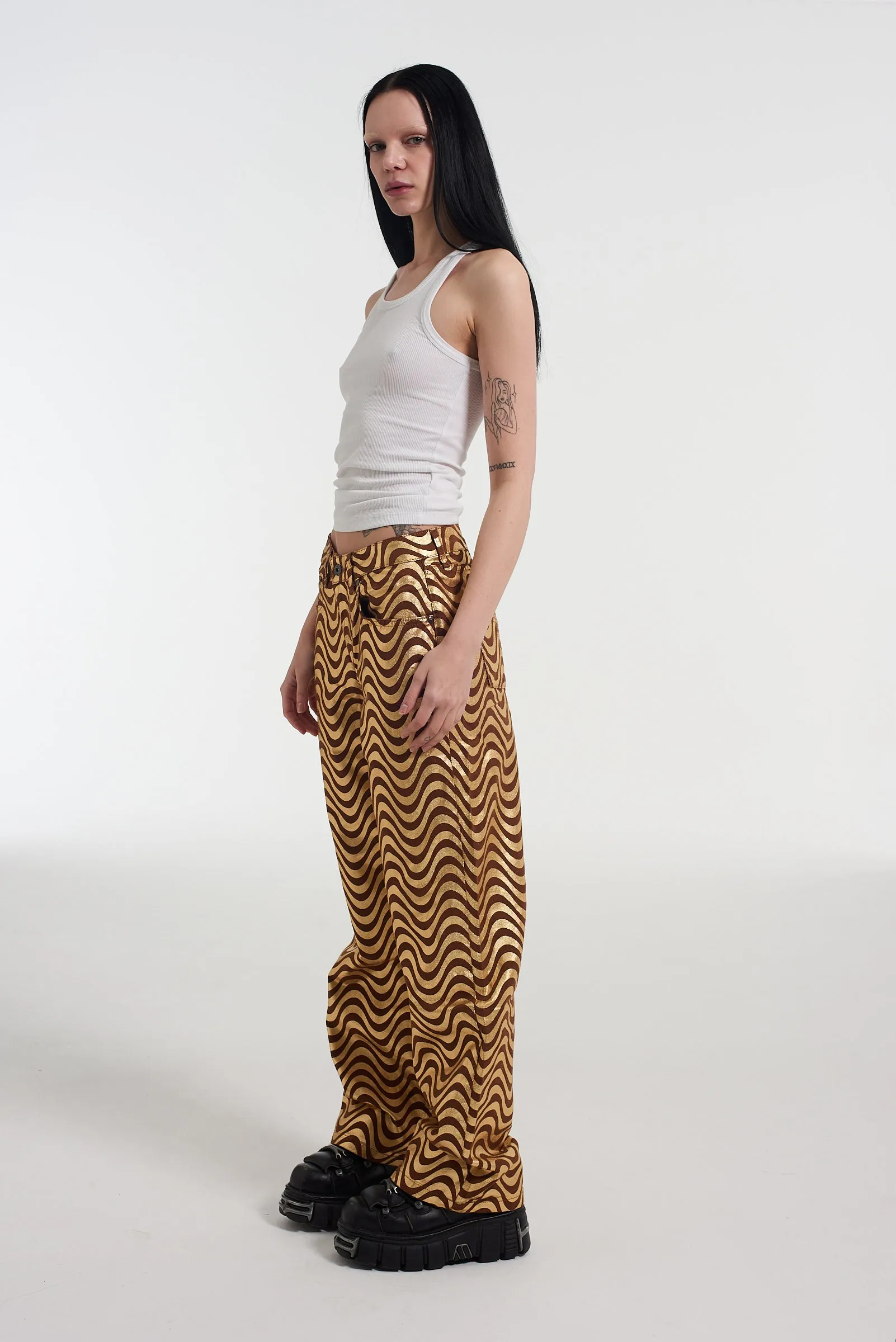 Wave Jean Gold & Brown