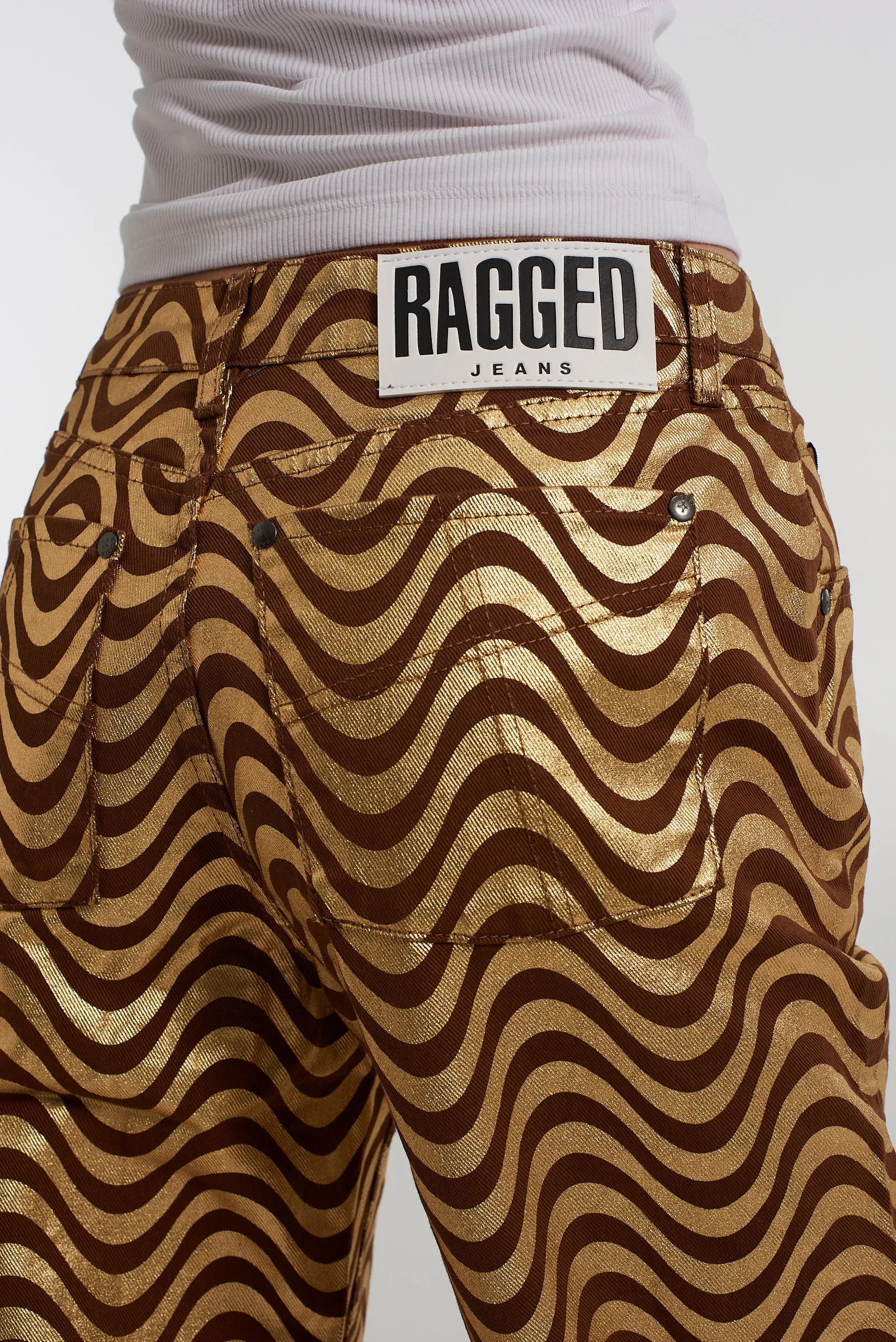 Wave Jean Gold & Brown