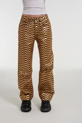 Wave Jean Gold & Brown