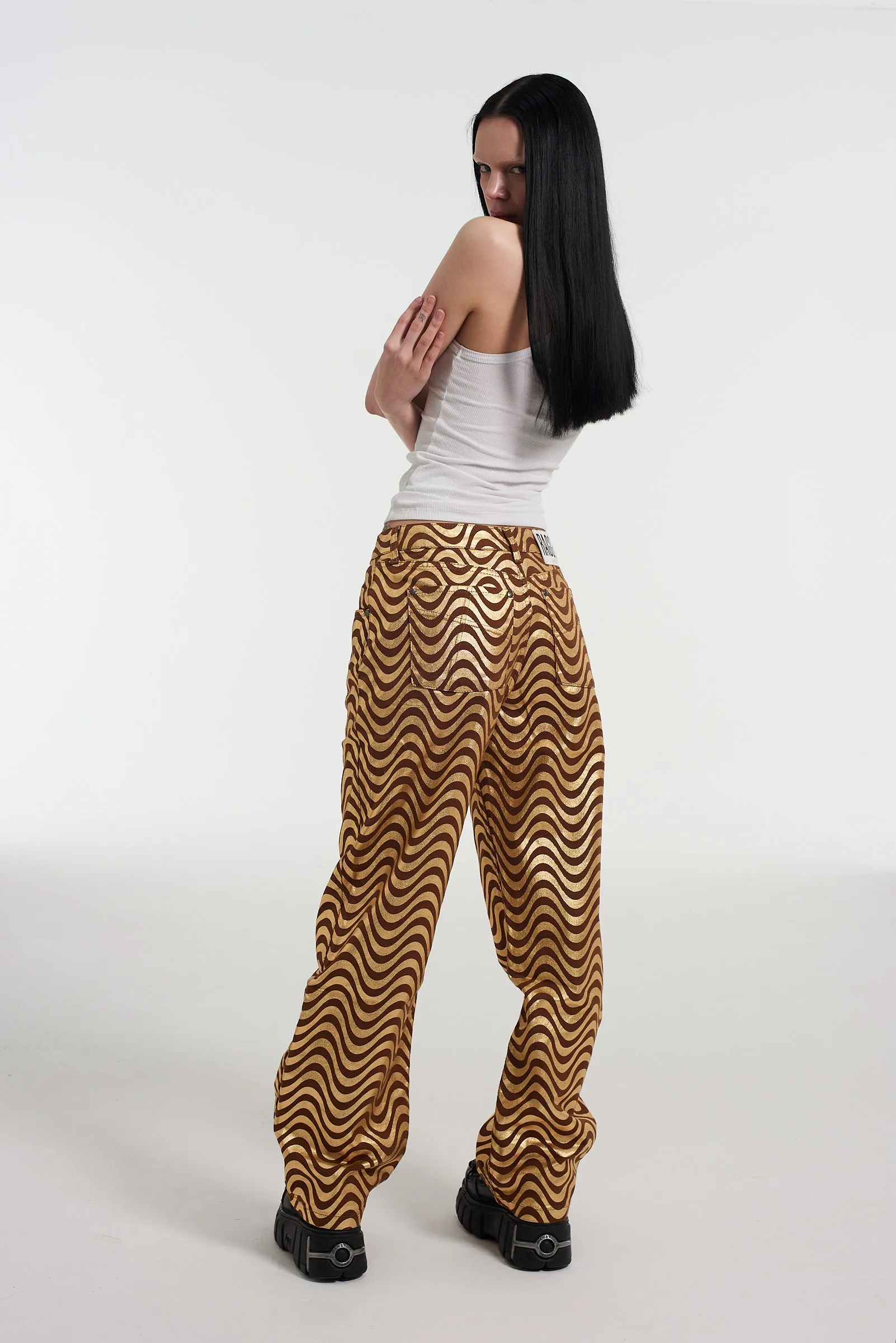 Wave Jean Gold & Brown