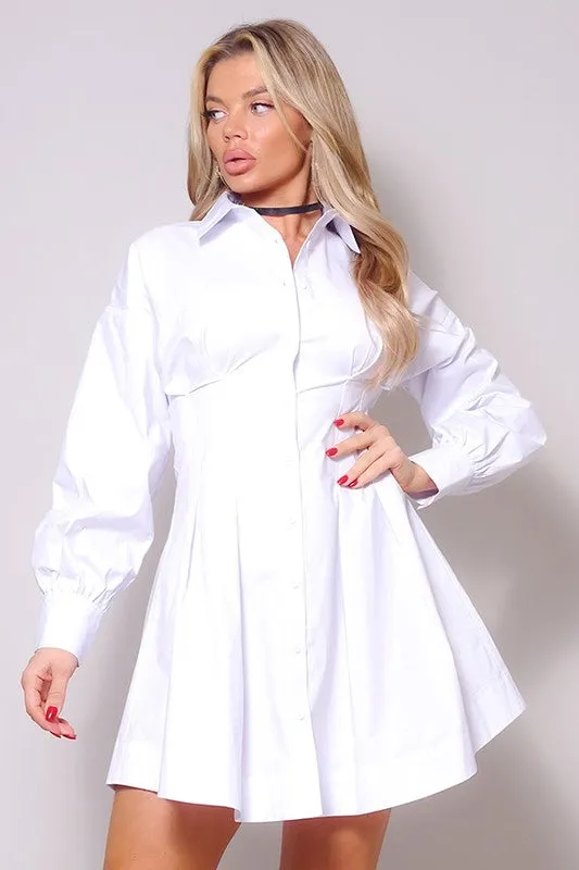 White Mini Shirt Dress