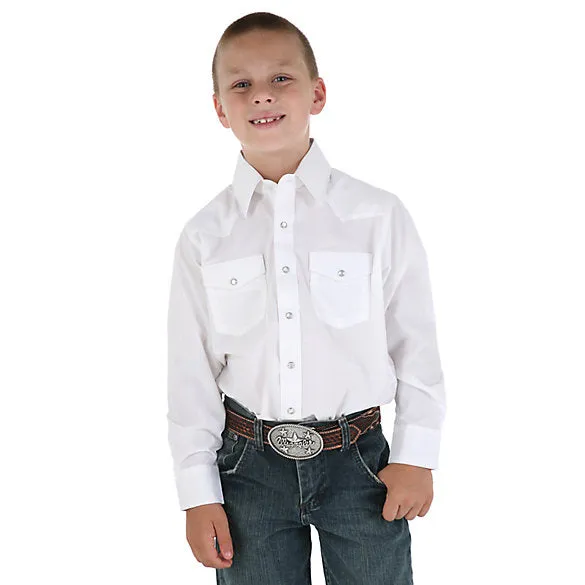 Wrangler Boy's White Snap Up Shirt/204WHSL