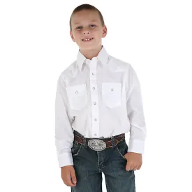 Wrangler Boy's White Snap Up Shirt/204WHSL