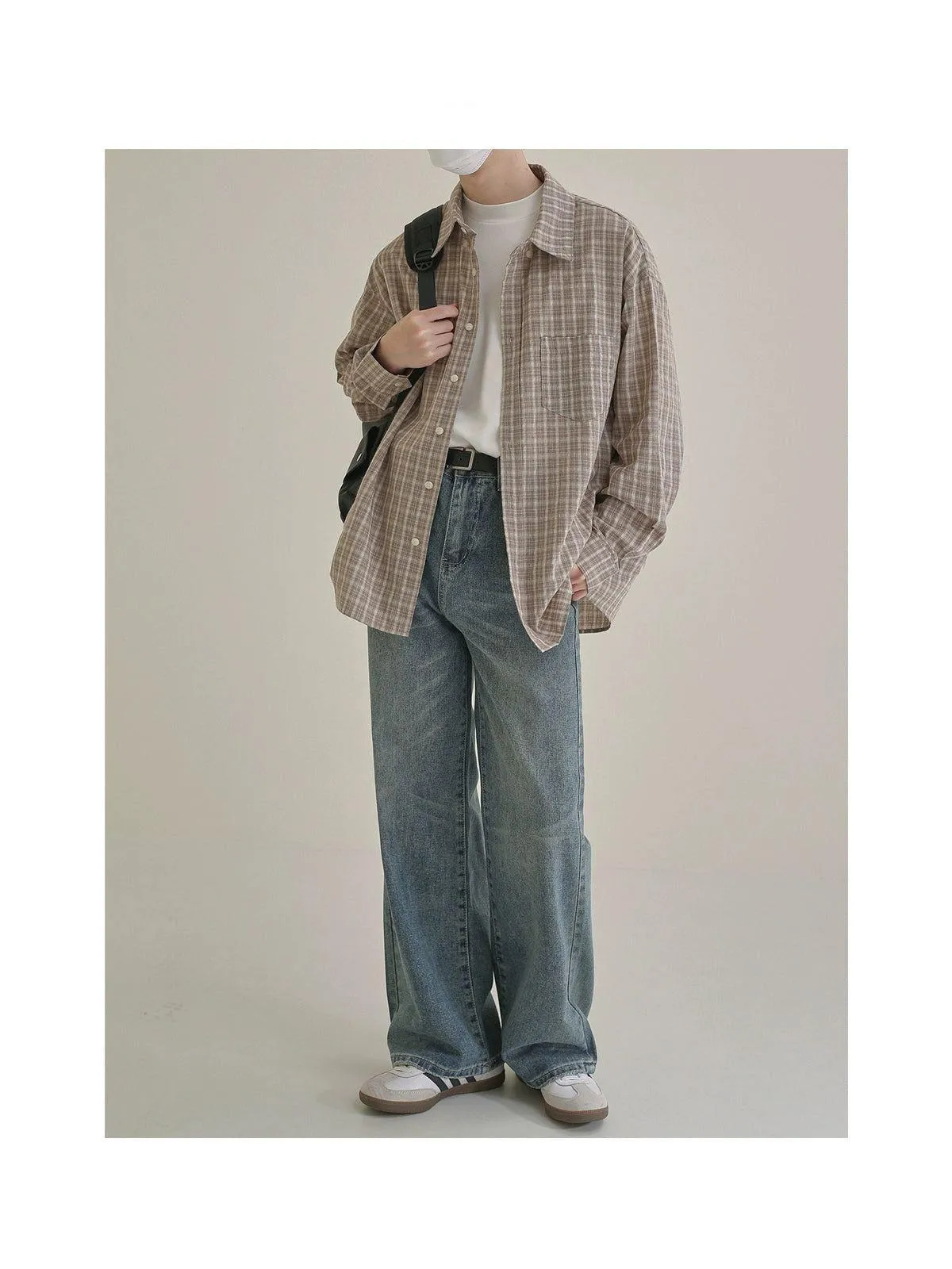 Zhou Casual Plaid Buttoned Shirt