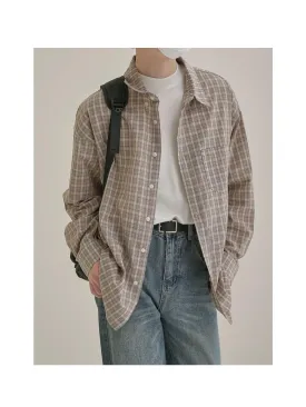 Zhou Casual Plaid Buttoned Shirt